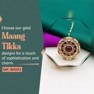 Elegant Gold Maang Tikka Jewelry Ad Social Media Post For X