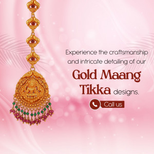 Elegant Traditional Gold Maang Tikka Marketing Image For Twitter