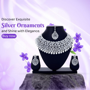 Exquisite Silver Jewelry Set Display Creative Design For Instagram