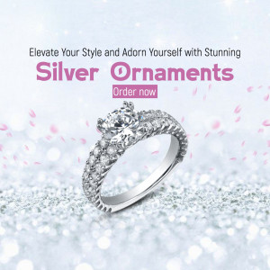 Elegant Silver Diamond Ring Advertisement Post For Instagram