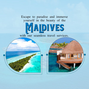 Escape To The Maldives Travel Promotion Social Media Post For LinkedIn