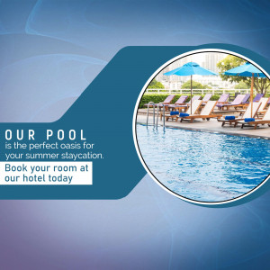 Hotel Swimming Pool Summer Staycation Promotion Creative Design For Instagram