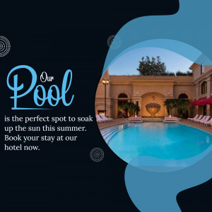 Luxury Hotel Pool Summer Promotion Post For Twitter