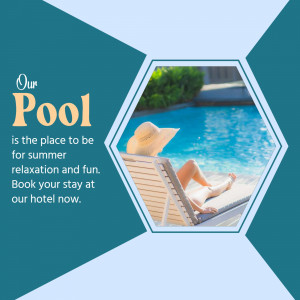 Hotel Swimming Pool Summer Promotion Flyer For WhatsApp