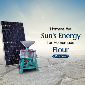 Solar Powered Flour Mill Advertisement Post For Pinterest