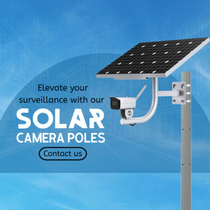 Solar Powered Security Camera Poles Branding Post For Telegram