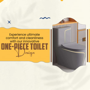 Innovative One-Piece Toilet Design Artwork For LinkedIn