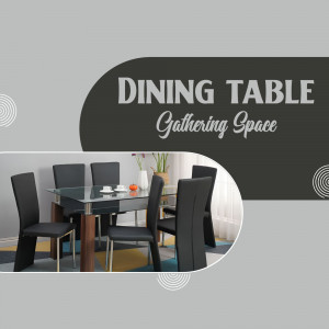 Modern Dining Table Set Gathering Space Advertisement For Instagram