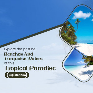 Tropical Paradise Vacation Travel Advertisement Banner For Instagram