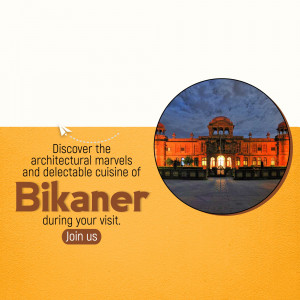 Bikaner Tourism Promotion Business Poster For Threads