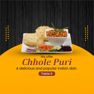 Chhole Puri Indian Dish Promotion Post For Threads