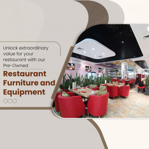 Affordable Pre-Owned Restaurant Furniture And Equipment Banner For Twitter