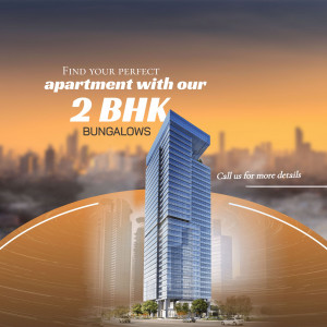 2 BHK Apartment Advertising Poster Template For Threads