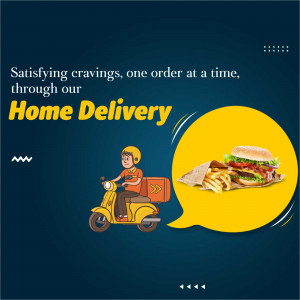 Home Delivery Burger And Fries Promotion Branding Post For Pinterest