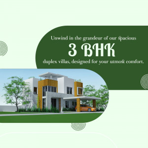 Luxurious 3 BHK Duplex Villa Real Estate Ad Creative Design For Instagram