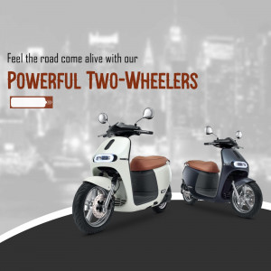 Powerful Two-Wheeler Scooter Advertisement Banner For X