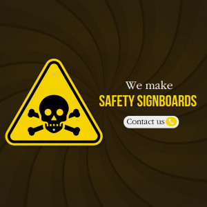 Custom Safety Signboard Manufacturing Service Promotional Banner For Facebook