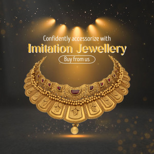 Elegant Traditional Gold Imitation Necklace Social Media Post For Telegram