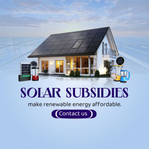 Solar Energy Subsidies Promotion Artwork For Telegram