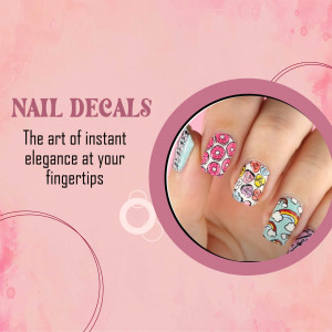 Fun And Playful Nail Decals Design For LinkedIn