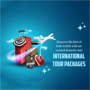Domestic And International Tour Packages Promotional Graphic Artwork For Facebook