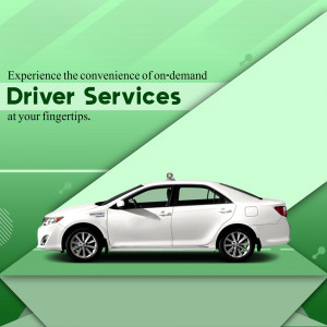 On-Demand Driver Services Promotional Graphic Template For Google Business Profile