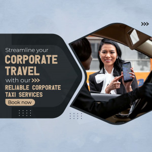 Corporate Travel Taxi Services Advertisement Promotional Banner For Pinterest