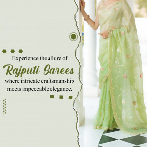 Elegant Rajputi Saree Design Branding Post For Google Business Profile