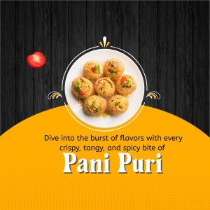 Delicious Pani Puri Street Food Artwork For LinkedIn