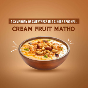 Cream Fruit Matho Dessert Banner For Google Business Profile
