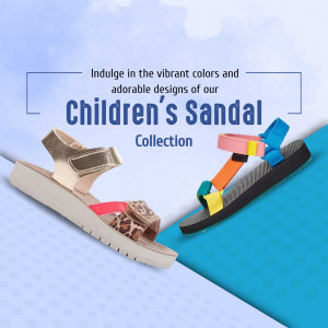 Vibrant Children's Sandal Collection Marketing Image For Google Business Profile