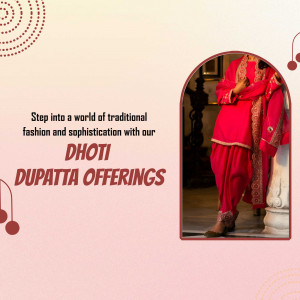 Traditional Dhoti Dupatta Fashion Artwork For LinkedIn