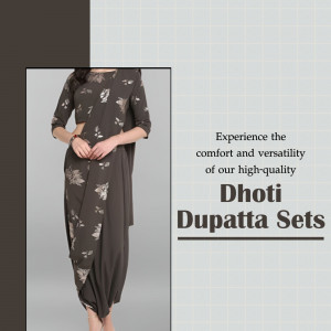 Elegant Women's Dhoti Dupatta Set Creative Design For Threads