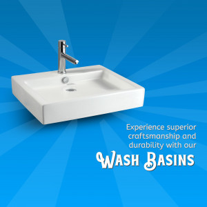 Premium Ceramic Wash Basin Advertisement Poster For Pinterest