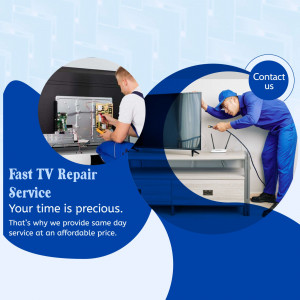 Fast TV Repair Service Promotion Advertisement For Twitter