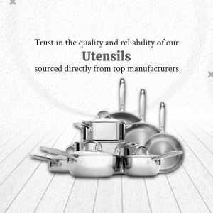 Premium Stainless Steel Kitchen Utensils Graphic For Facebook