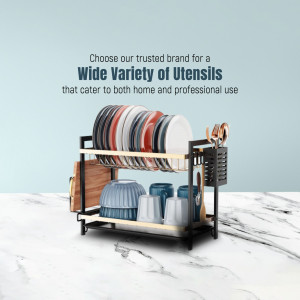 Modern Multi-Tier Dish Drying Rack Artwork For LinkedIn