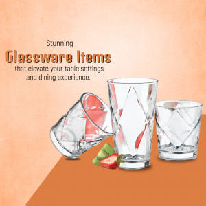 Stunning Glassware Items Collection Promotional Banner For Twitter