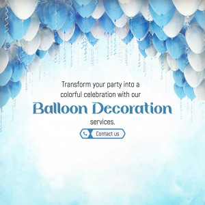 Balloon Decoration Services Promotion Flyer For Telegram