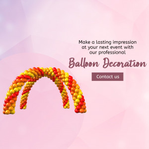 Professional Event Balloon Decoration Service Poster For Telegram