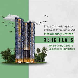 Luxury 3BHK Residential Apartment Advertisement Template For Facebook