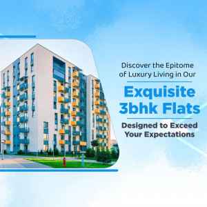 Luxury 3BHK Residential Apartments Creative Design For WhatsApp