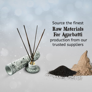 Raw Materials For Agarbatti Production Promotional Banner For WhatsApp