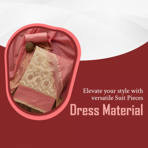Elegant Pink And Beige Ethnic Dress Material Business Poster For Telegram