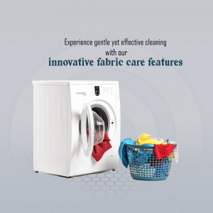 Innovative Fabric Care Washing Machine Advertisement Promotional Banner For Google Business Profile