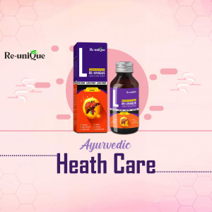 Re-Unique Liver Care Ayurvedic Syrup Promotional Banner For Google Business Profile