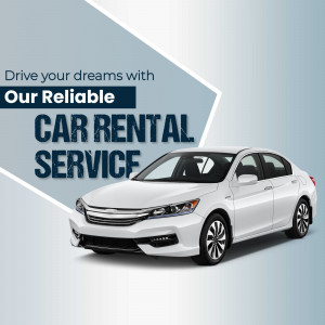 Reliable Car Rental Service Advertisement Banner For Threads
