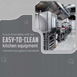 Easy-to-Clean Commercial Kitchen Equipment Business Poster For Telegram
