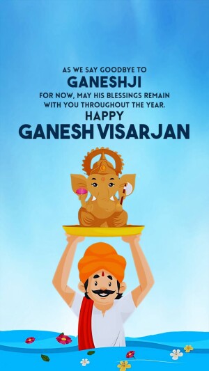 Happy Ganesh Visarjan Greeting Branding Post For Facebook