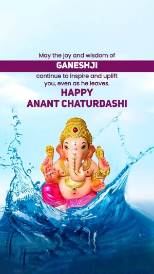 Happy Anant Chaturdashi Greetings With Lord Ganesha Advertisement For Twitter